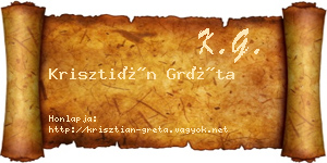 Krisztián Gréta névjegykártya